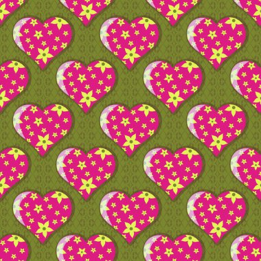 Sorunsuz tasarlamak vektör çizim arka plan Sevgililer günü. Çiçek kalp