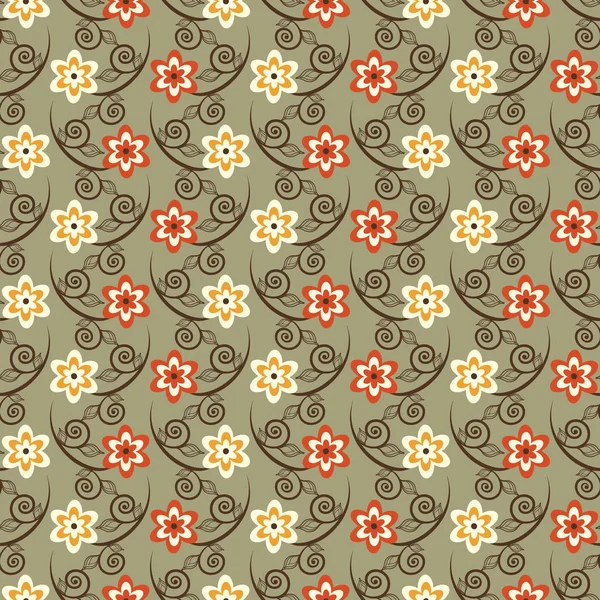 Nahtlose Vektorillustration abstrakter floraler Hintergrund — Stockvektor