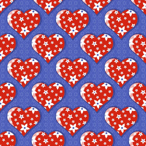 Seamless fundo ilustração vetor abstrato Dia dos Namorados. Coração de flores —  Vetores de Stock