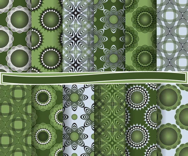 Set aus abstraktem Vektorpapier mit abstrakten Formen und dekorativen Blumen für Sammelalbum — Stockvektor