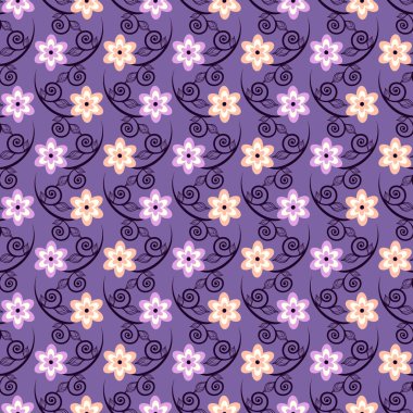 sorunsuz vektör çizim çiçek arka plan