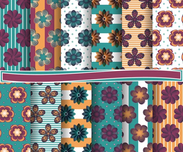 装飾的な花とスクラップ ブックのデザイン要素の抽象的なベクトル紙のセット — ストックベクタ