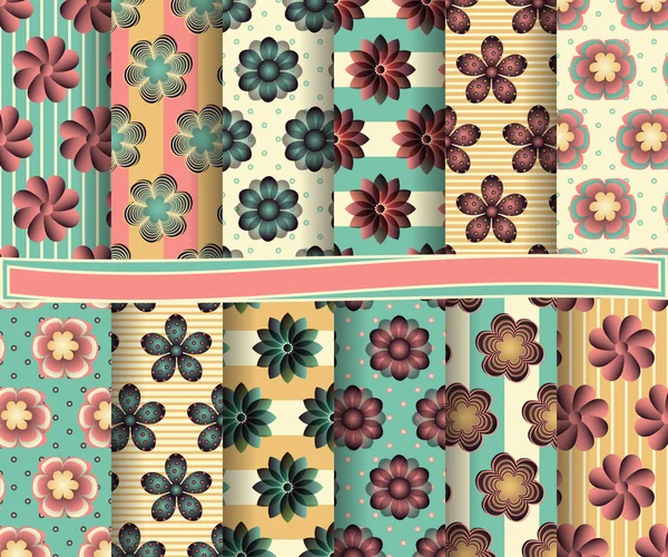 Set van abstract vector papier met decoratieve bloemen en ontwerpelementen voor scrapbook — Stockvector