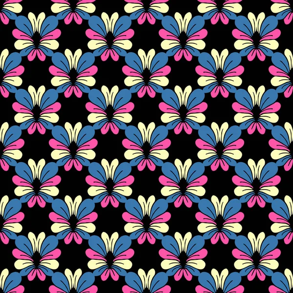 Vector inconsútil fondo de ilustración floral de flores abstractas — Archivo Imágenes Vectoriales