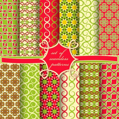 Sorunsuz vektör çizimler kümesi. Soyut Dekoratif şekiller 