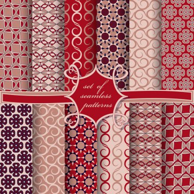 Sorunsuz vektör çizimler kümesi. Soyut Dekoratif şekiller 