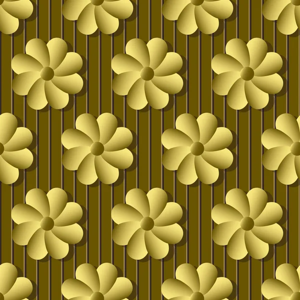 Fondo de ilustración vectorial de flores decorativas de oro — Archivo Imágenes Vectoriales