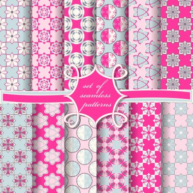 Sorunsuz vektör çizimler kümesi. Soyut Dekoratif şekiller 