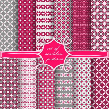 Sorunsuz vektör çizimler kümesi. Soyut ve Dekoratif şekiller