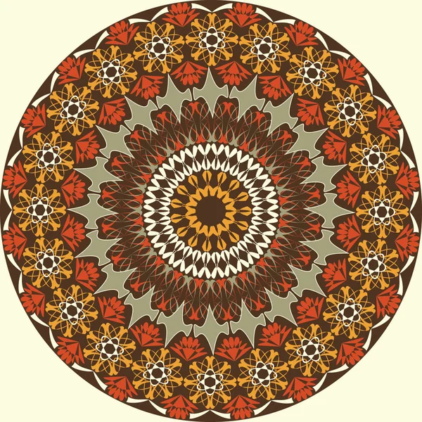 Vector circular pattern mandala of abstract decorative shapes — Stock Vector