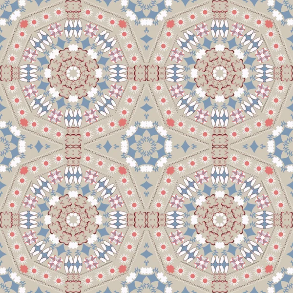 Seamless vector pattern background of abstract shapes. Mandala motif — Stock Vector