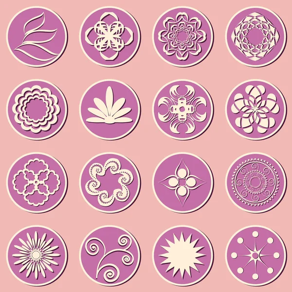 Conjunto vectorial de iconos decorativos abstractos — Vector de stock