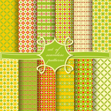 Sorunsuz vektör çizimler kümesi. Soyut ve Dekoratif şekiller