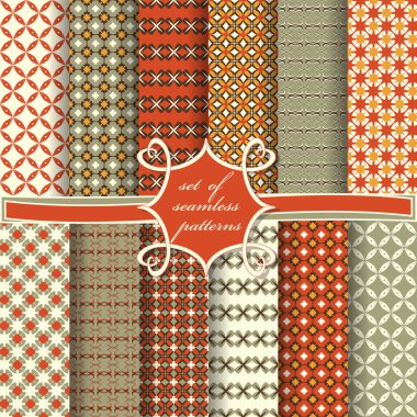 Sorunsuz vektör çizimler kümesi. Soyut ve Dekoratif şekiller