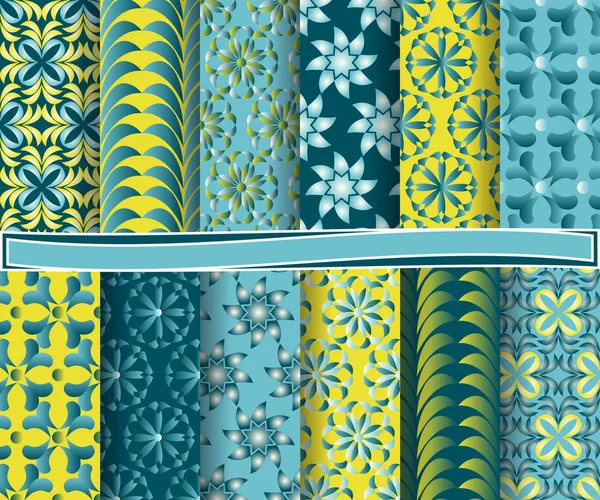 Set aus abstraktem Vektorpapier mit dekorativen Blumen und Designelementen für Sammelalbum — Stockvektor