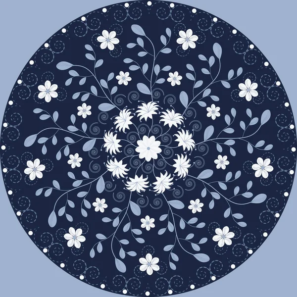 Vettore floreale modello circolare mandala di fiori decorativi astratti — Vettoriale Stock