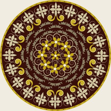 dairesel desen mandala soyut şekiller dekoratif çiçek vektör