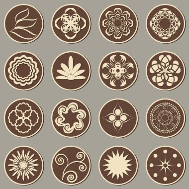 Soyut dekoratif simgelerin vektör ayarla