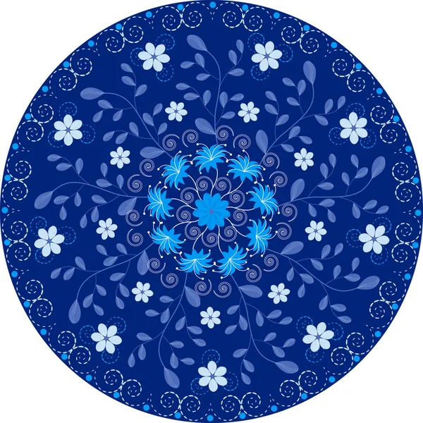 Vettore floreale modello circolare mandala di fiori decorativi astratti — Vettoriale Stock