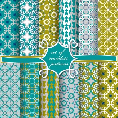 Sorunsuz vektör çizimler kümesi. Soyut ve Dekoratif şekiller