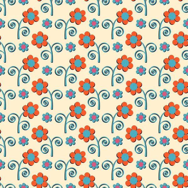 Naadloze abstract vector illustratie achtergrond van decoratieve bloemen — Stockvector