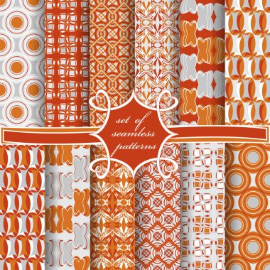 Sorunsuz vektör çizimler kümesi. Soyut ve Dekoratif şekiller