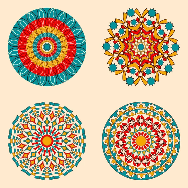 Vector set of circular patterns from abstract shapes — Stock Vector