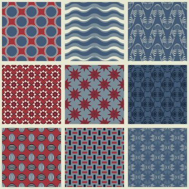 Sorunsuz vektör çizimler kümesi. Soyut dekoratif çizgili şekil