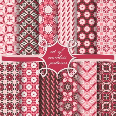 Sorunsuz vektör çizimler kümesi. Soyut ve Dekoratif şekiller 