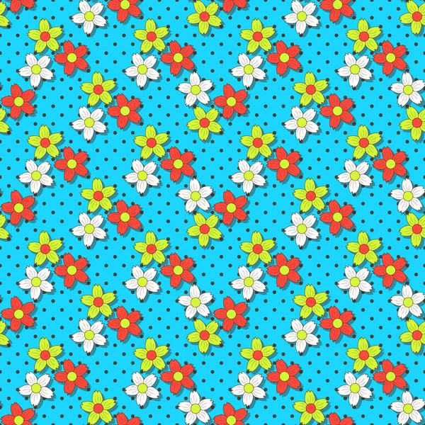 Ilustración de fondo floral vector abstracto sin costuras — Vector de stock