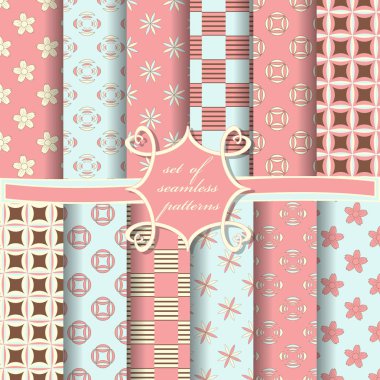 Sorunsuz vektör çizimler kümesi. Soyut dekoratif desen, tasarım öğeleri için karalama defteri