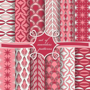 Sorunsuz vektör çizimler kümesi. Soyut Dekoratif şekiller 