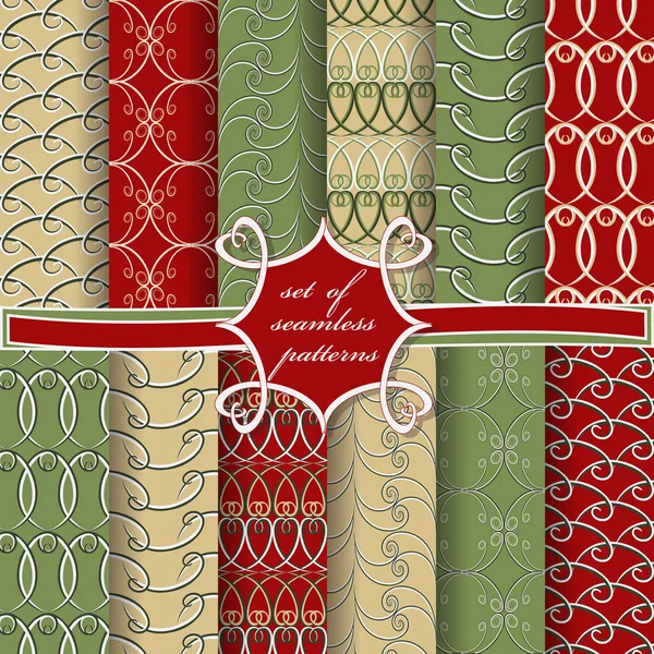 Soyut swirls desenlerini sorunsuz vektör kümesi. Tasarım öğeleri karalama defteri. Duvar kağıtları, resim dolguları, web sayfası, arka plan, yüzey için kullanılabilir