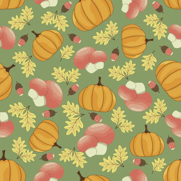 Automne, motif sans couture. Éléments de conception Scrapbook. Le jour de Thanksgiving. Les motifs d'automne peuvent être utilisés pour le papier peint, les garnitures de motifs, la page Web, le fond, la surface — Image vectorielle