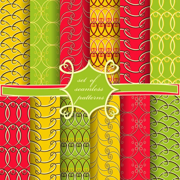 Soyut swirls desenlerini sorunsuz vektör kümesi. Tasarım öğeleri karalama defteri. Duvar kağıtları, resim dolguları, web sayfası, arka plan, yüzey için kullanılabilir