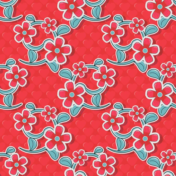 Naadloze vector florale achtergrond illustratie van Valentijnsdag — Stockvector