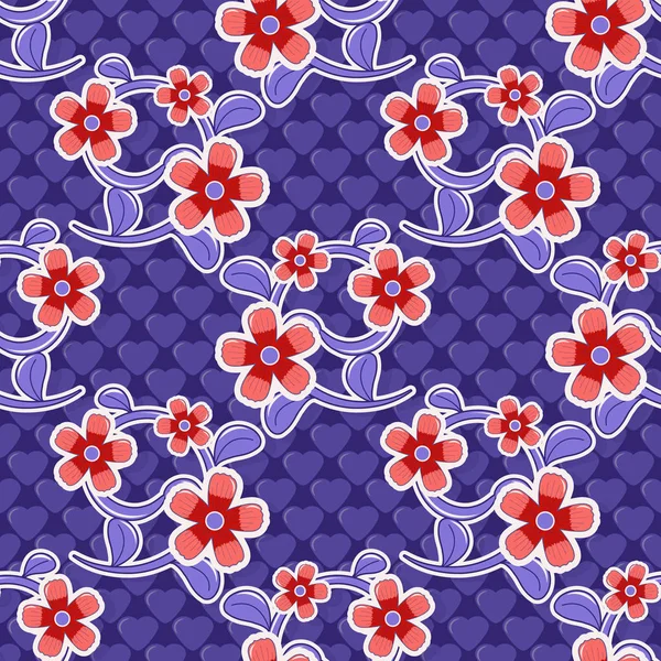 Illustration sans couture de fond floral vectoriel de la Saint-Valentin — Image vectorielle