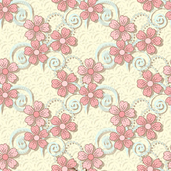 Nahtlose abstrakte Vektor floralen Hintergrund Illustration — Stockvektor