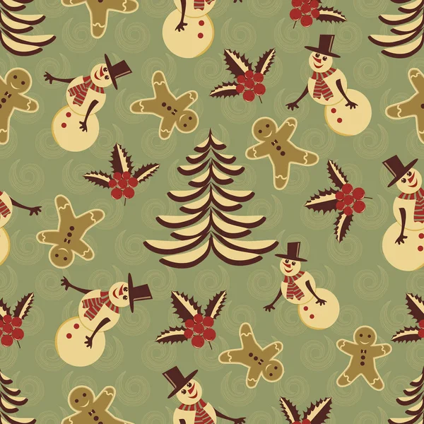 Soyut vektör sorunsuz çizim. Dekoratif Noel ağacı, Noel simgeler