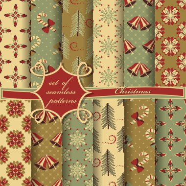 sorunsuz Noel soyut vektör kağıt Dekoratif şekiller ve karalama defteri için tasarım öğeleri kümesi