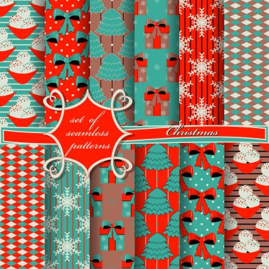 sorunsuz Noel soyut vektör kağıt Dekoratif şekiller ve karalama defteri için tasarım öğeleri kümesi