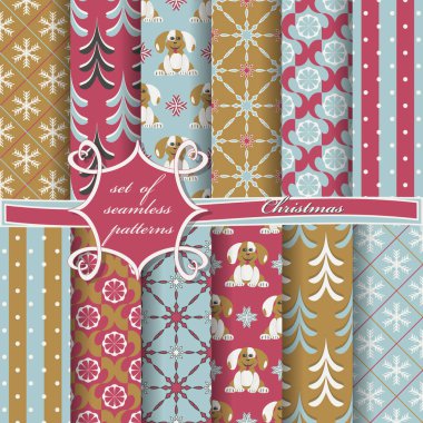 sorunsuz Noel soyut vektör kağıt Dekoratif şekiller ve karalama defteri için tasarım öğeleri kümesi