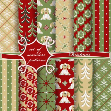 sorunsuz Noel soyut vektör kağıt Dekoratif şekiller ve karalama defteri için tasarım öğeleri kümesi