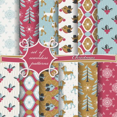 sorunsuz Noel soyut vektör kağıt Dekoratif şekiller ve karalama defteri için tasarım öğeleri kümesi