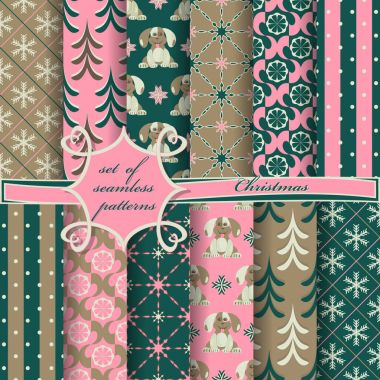 sorunsuz Noel soyut vektör kağıt Dekoratif şekiller ve karalama defteri için tasarım öğeleri kümesi