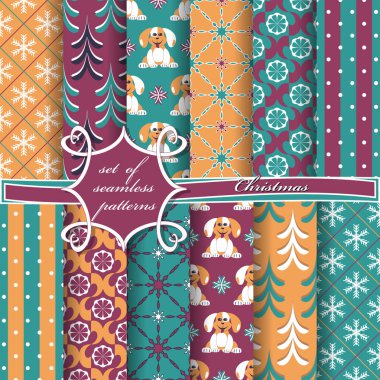 sorunsuz Noel soyut vektör kağıt Dekoratif şekiller ve karalama defteri için tasarım öğeleri kümesi