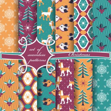 sorunsuz Noel soyut vektör kağıt Dekoratif şekiller ve karalama defteri için tasarım öğeleri kümesi