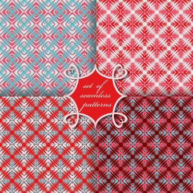 Sorunsuz vektör desen soyut geometrik şekillerden dizi. Tasarım Scrapbook unsurları. Duvar kağıtları, dolgular görüntüler, web sayfası, arka plan, yüzey için kullanılabilir