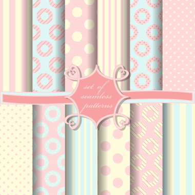 Sorunsuz vektör çizimler kümesi. Dekoratif tasarım öğeleri için karalama defteri