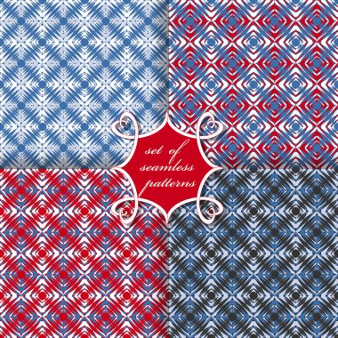 Sorunsuz vektör desen soyut geometrik şekillerden dizi. Tasarım Scrapbook unsurları. Duvar kağıtları, dolgular görüntüler, web sayfası, arka plan, yüzey için kullanılabilir